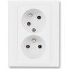 Zásuvka dvojnásobná, s clonou, s natočenú dutinou, biela / biela, ABB Levit 5513H-C02357 03