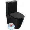 Sapho PACO RIMLESS WC kombi, spodný/zadný odpad, čierna mat PC1012WRB