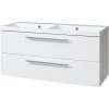 Mereo CN663M skrinka s dvojumývadlom 120 cm, biela/biela