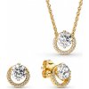 Pandora zvýhodnený set náhrdelník a náušnice trblietavý halo set 261248C01+361174C01-45