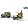 Bruder 02593 Land Rover s prívesom a JCB mikrobagrom