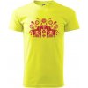 Folklór - dva kone - Klasické pánske tričko vyššej gramáže - XL ( Neonová žltá )