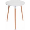DesignShop Jedálenský stôl okrúhly drevený Amalia natura 75 x 60 cm Biela