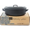 Belis Pekáč oválný smaltovaný Sfinx 32x24 cm 6,5 l s poklicí II.A