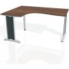 Pracovný stôl Flex, ergo, pravý, 160x75,5x120 (60x80) cm, orech/kov