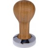 Buna café tamper, dub, olej, 49 mm, nerez lesk, plochý