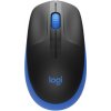 Logitech M190/Kancelářská/Optická/1 000 DPI/Bezdrátová USB/Černá-modrá 910-005907