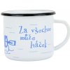 BELIS BELIS Smaltovaný hrnček 8 cm/0,35 l, biely „vodák/háčik“ v krabici