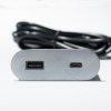 VersaPick USB nabíjačka 2xUSB A/C, ovál nerez