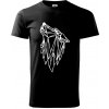 Geometria - vlk - vyjúci - Klasické pánske tričko vyššej gramáže - 4XL ( Čierna )