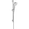 Hansgrohe Croma Select E - Set sprchovej hlavice, 3 prúdy, tyče a hadice, EcoSmart 9l/min, biela/chróm 26581400