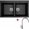 Sinks kuchyňský dřez AMANDA 860 DUO Metalblack + baterie VITALIA