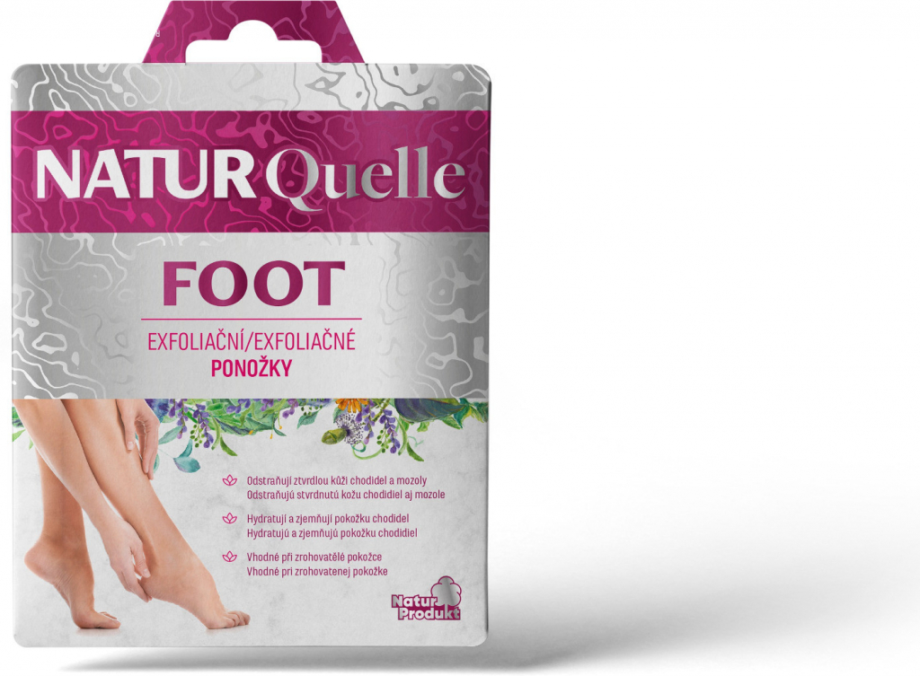 NATURQuelle FOOT Exfoliačné ponožky 1 pár + roztok 2 x 20 ml od 7,3 € -  Heureka.sk