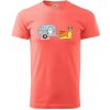 Slimačí obytňák - Klasické pánske tričko vyššej gramáže - 3XL ( Korálová )