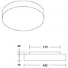BRUMBERG LED stropné svietidlo Celtis Midi, 3 000 K, chintz, biela - 58214701