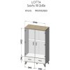 Cama šatní skříň LOTTA 2D2D bílá + dub sonoma