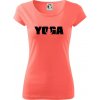 Yoga nápis - Dámske tričko Pure - L ( Korálová )