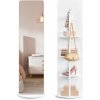 SONGMICS stojanové zrkadlo, otáčateľné o 360°, 163 x 45 cm, oblá biela
