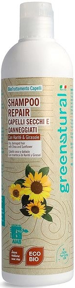 Greenatural Regeneračný šampón pre suché a poškodené vlasy bambucké maslo a slnečnicový olej BIO 400 ml