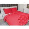 Biante Hrejivé posteľné obliečky Minky 3D bodky MKP-019 Jahodové červené Predĺžené 140x220 a 70x90 cm