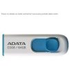 USB kľúč Flash disk 64GB Adata červený USB2.0 Clasic C008 biely