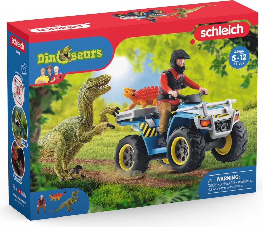 Schleich 41466 Útěk před velociraptorem na čtyřkolce