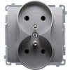Kontakt-Simon Basic duální zásuvka s inox uzemněním