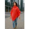 Fashionweek Dámské elegantní pončo s teplým rolákem JK-NOEMI Farba: Koral, Veľkosť: Universal