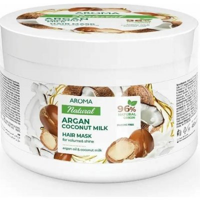 Aroma Maska na objem a lesk vlasov Arganový olej & kokosové mlieko 450 ml