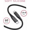 Swissten 71532010 dátový USB-C, 60W / 3A / 1x USB-C(M) / 1x USB-C(M), 1,5m, čern