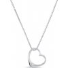 Náhrdelník srdce z bieleho zlata s diamantom KLENOTA K0440022