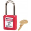 Nevodivý zámok s oceľovým okom, červený