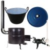 Perfect Cauldron kotol na guláš a zabíjačku smalt 80 l kotlina 58 cm KOV pokrievka smalt 65 cm KEMPER liatinový plynový horák (varič) 7 kW vareška 70 cm Smrek