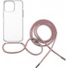 FIXED Pure Neck AntiUV s růžovou šňůrkou na krk Apple iPhone 15 Pro Max FIXPUN-1203-PI