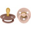 BIBS Colour symetrické cumlíky z prírodného kaučuku 2 ks - veľkosť 1 (Woodchuck / Blush)