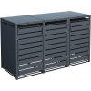 Westmann Kubus 3 kovový box na odpadkové koše 3 x 240L 200 x 80 x 116 cm, antracitová