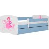 Kocot kids Detská posteľ Babydreams princezná a poník modrá, varianta 80x180, bez šuplíků, bez matrace