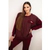 Kesi Włoski Dámsky súprava z teplákov z viskózy s prešívanou mikinou a nohavicami slivkový tmavočervená One size Kesi Włoski 5907302148032
