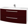 Dreja Umývadlová skrinka BRIO SZZ2 120 - L01 Biela vysoký lesk / M06 Bordeaux mat