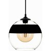 Solbika Lighting Závesná lampa Monochrome Flash číra/čierna Ø 25cm - LW-L-2365