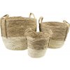Mars & More Prírodné pletené košíky s ušami - 35 * 35 * 30/30 * 30 * 25/23 * 23 * 20 cm - Mars & More