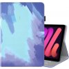 AppleKing puzdro so vzorom vodových farieb a priestorom na karty pre iPad mini 6 / mini 7 - modré - možnosť vrátiť tovar ZADARMO do 30tich dní