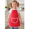 HAMAVISS zástera na varenie detská červená s bodkami - 5-7 rokov