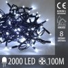 Led svetelná reťaz vonkajšia - 2000 LED - 100 m - programy - studená biela