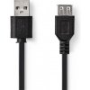 Kábel USB 2.0 A konektor/USB 2.0 A zdierka 0,2m NEDIS CCGP60010BK02