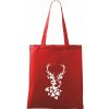 Jeleň z listov - Taška bavlnená - 42 x 38 cm ( Červená )