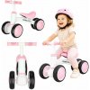 KIK Detský odrážadlo Trike Fix Tiny V2 18m+, biely a ružový, 4 kolesá, EVA