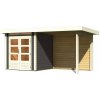 KARIBU HOLZTECHNIK Drevený domček KARIBU KANDERN 1 + prístavok 235 cm vrátane zadnej steny (23608) terragrau LG3530