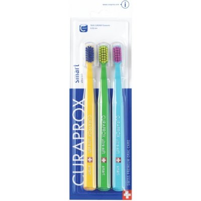 CURAPROX Smart three-pack zubné kefky Ultra soft 7600 - 3ks (rôzne farebné kombinácie)