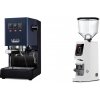 Gaggia New Classic EVO, blue + Eureka Atom W 75, white